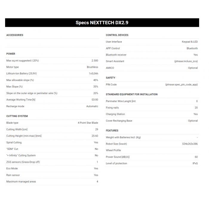Ambrogio Next Tech DX2.9 2500sqm